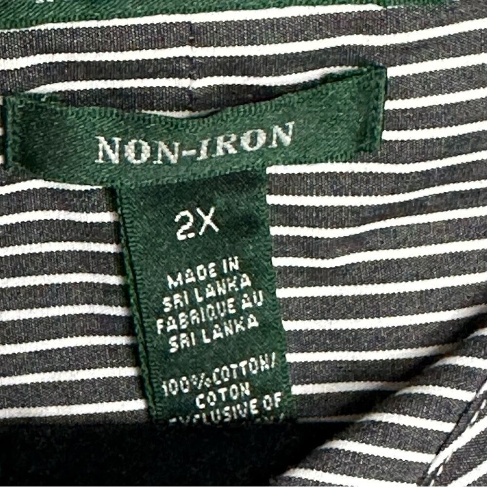 Lauren Ralph Womens Top Button Up Non Iron Logo Career Black 2x (Price Firm) - Picture 3 of 7